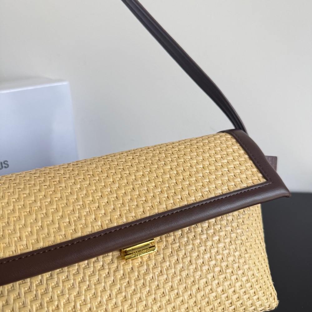 🎀 JACQUEMUS Le Panier Soli Small Straw Tote Bag - Picture 4 of 8